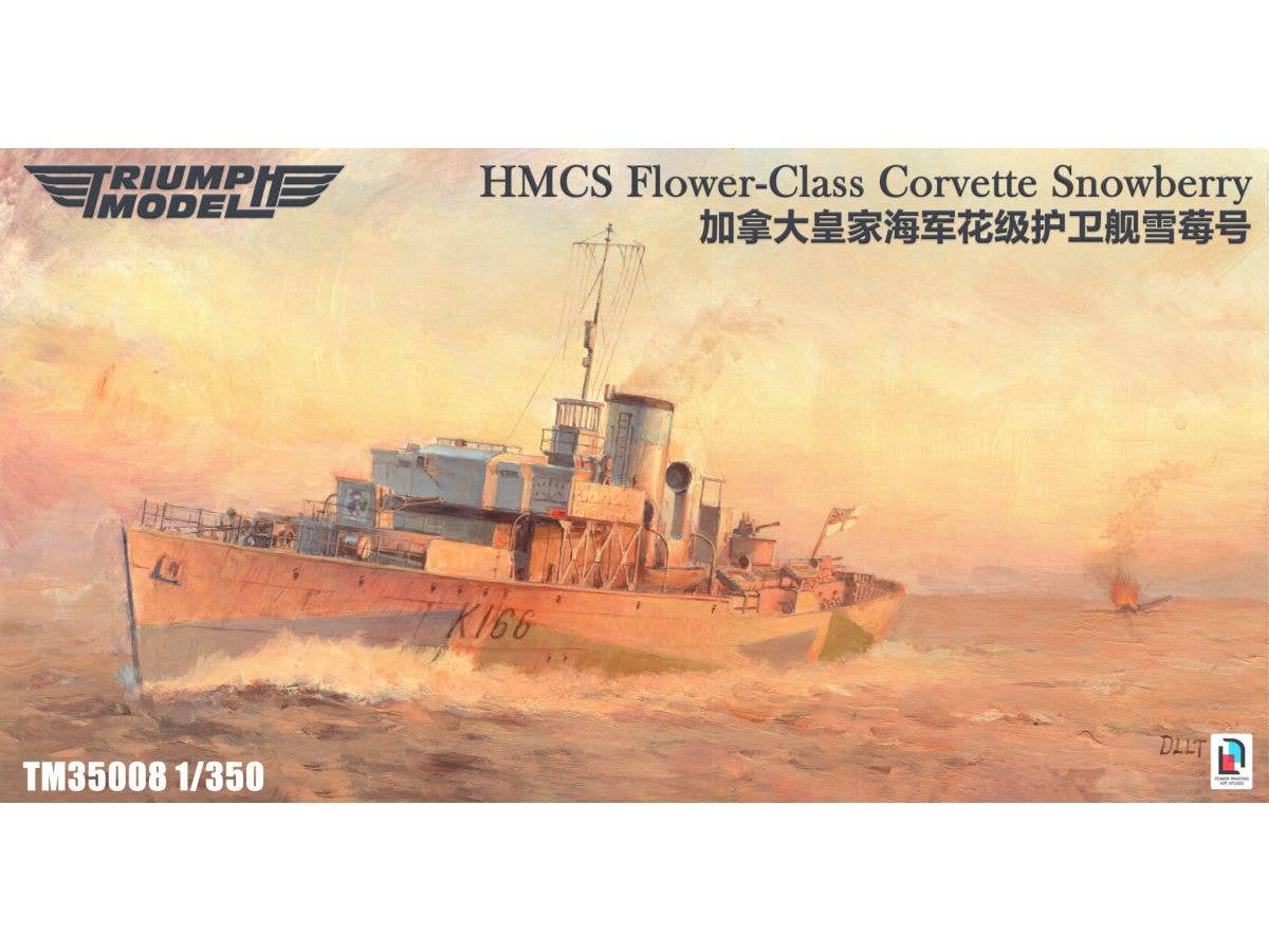 HMCS Flower-Class Corvette Snowberry (K166) resin kit Waterline version