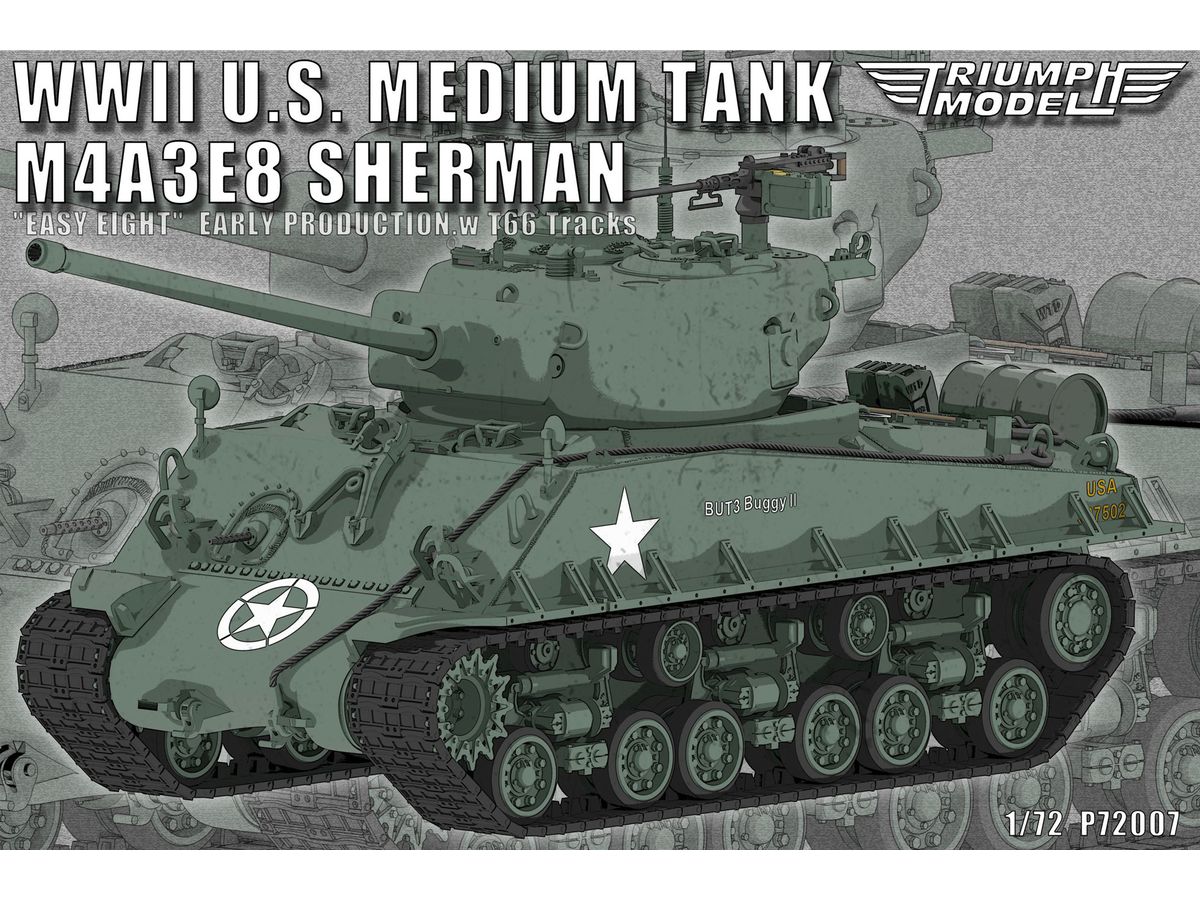 WWII U.S. Medium Tank M4A3E8 Sherman Easy Eight Early Production.w/ T66 Tracks
