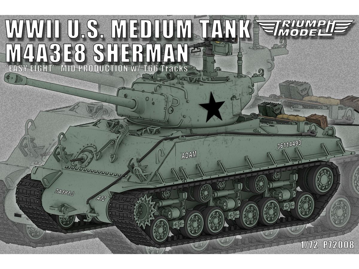 WWII U.S. Medium Tank M4A3E8 Sherman Easy Eight Mid Production.w/ T66 Tracks