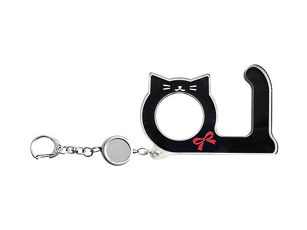 Push Keychain Black Cat