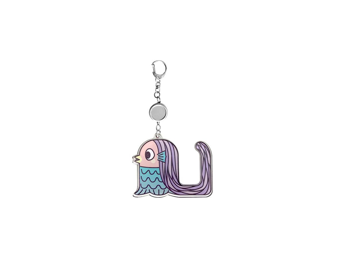 Push Keychain Amabie Pink