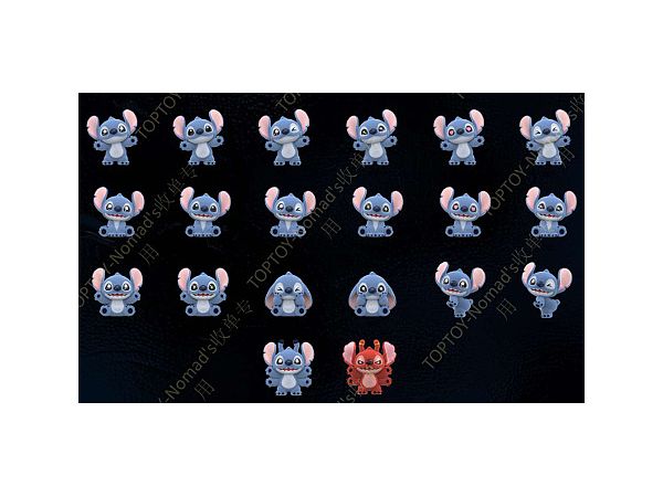 Disney Stitch Fluffy Series MINI Figure 1Box 10pcs