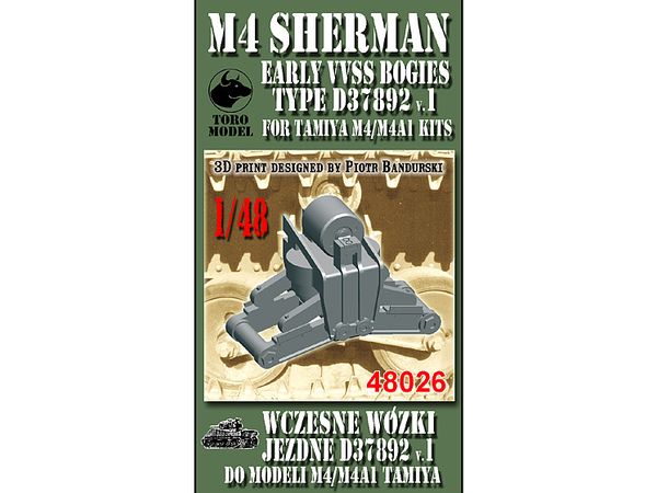 M4 Sherman - Early VVSS bogies D37892v1- for Tamiya kit Improved 3D reissue