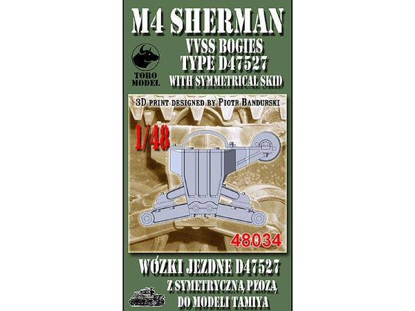 VVSS Bogies (D47527) with Symmetrical Skid - set for one model, for Tamiya M4/M4A1 kits