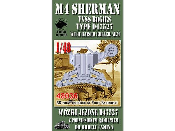 VVSS Bogies (D47527) with Raised Roller Arm - set for one model, for Tamiya M4/M4A1 kits