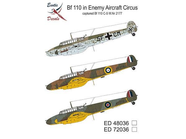 Bf 110 in Enemy Aircraft Circus - captured Bf 110 C-5 W.Nr 2177