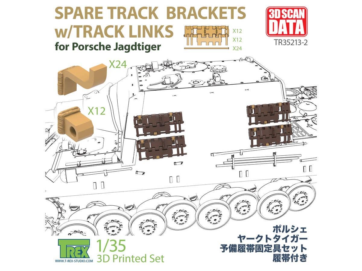 WWII German Jagdtiger Porsche Type Spare Track Bracket Set (Includes 12 Spare Tracks)