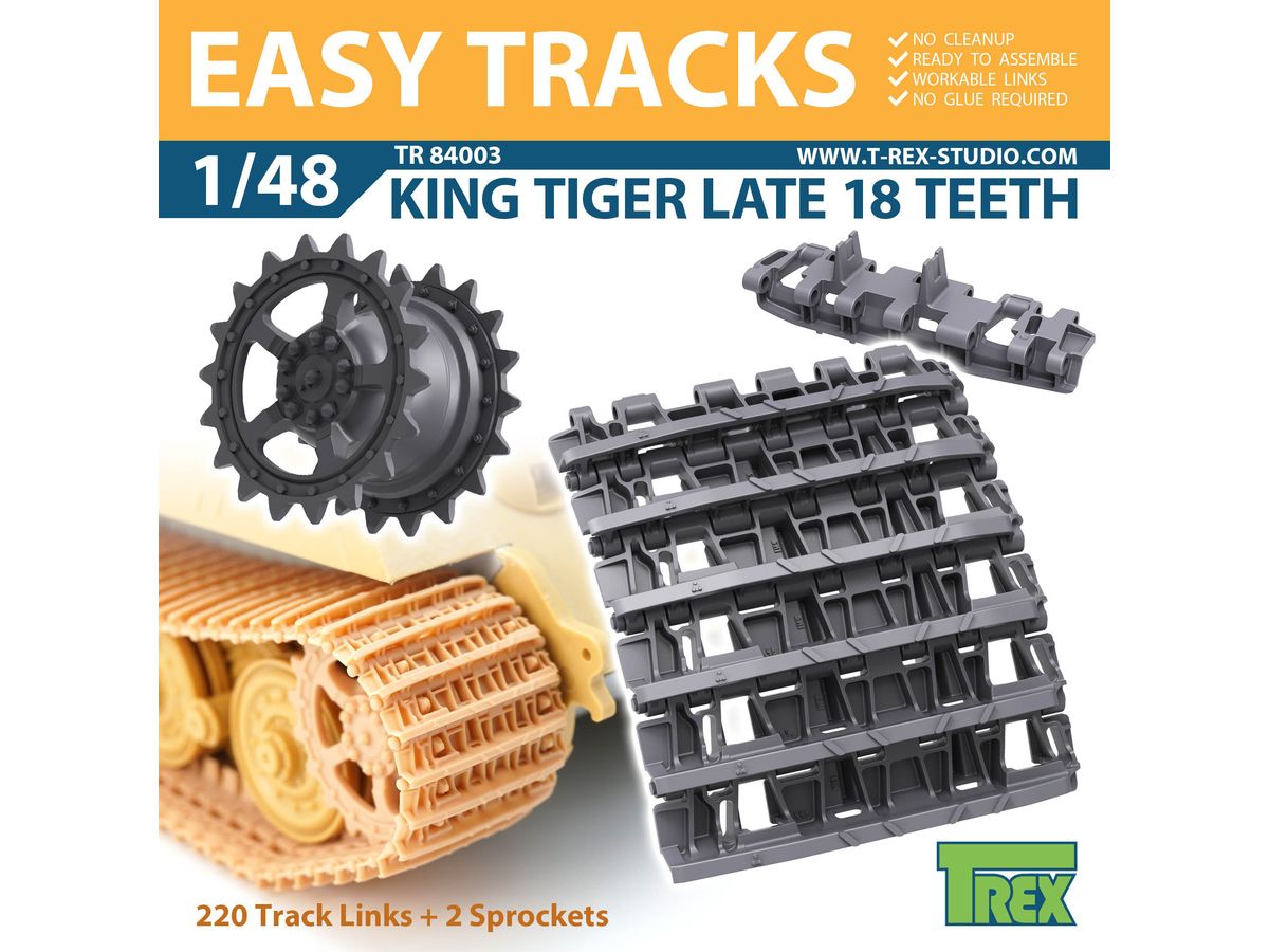 WW.II German King Tiger Track for 18-tooth Sprocket Late Model with Sprocket