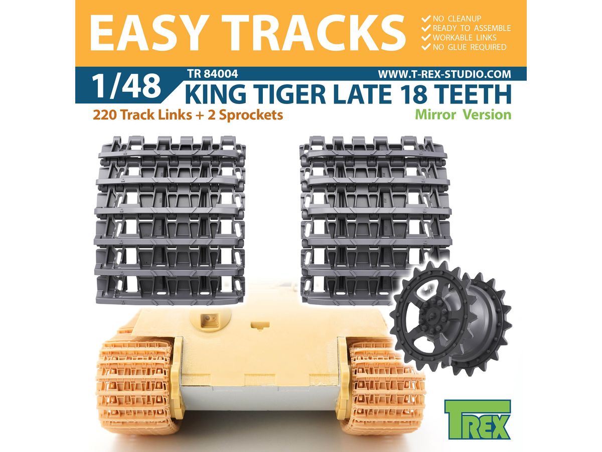 WW.II German King Tiger Track for 18-tooth Sprocket Late Model Symmetrical Sprocket with Sprocket
