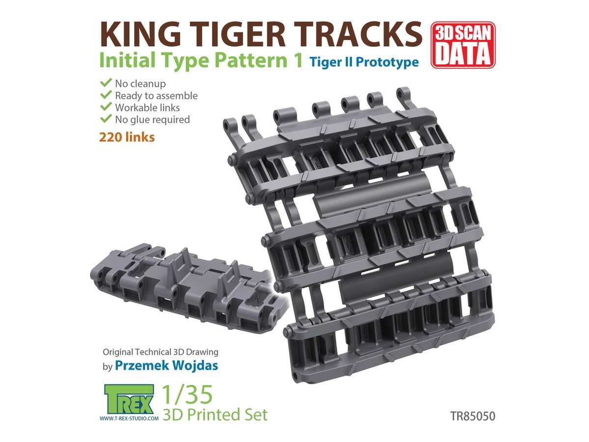 WW.II German King Tiger Tracks Initial Type Pattern 1