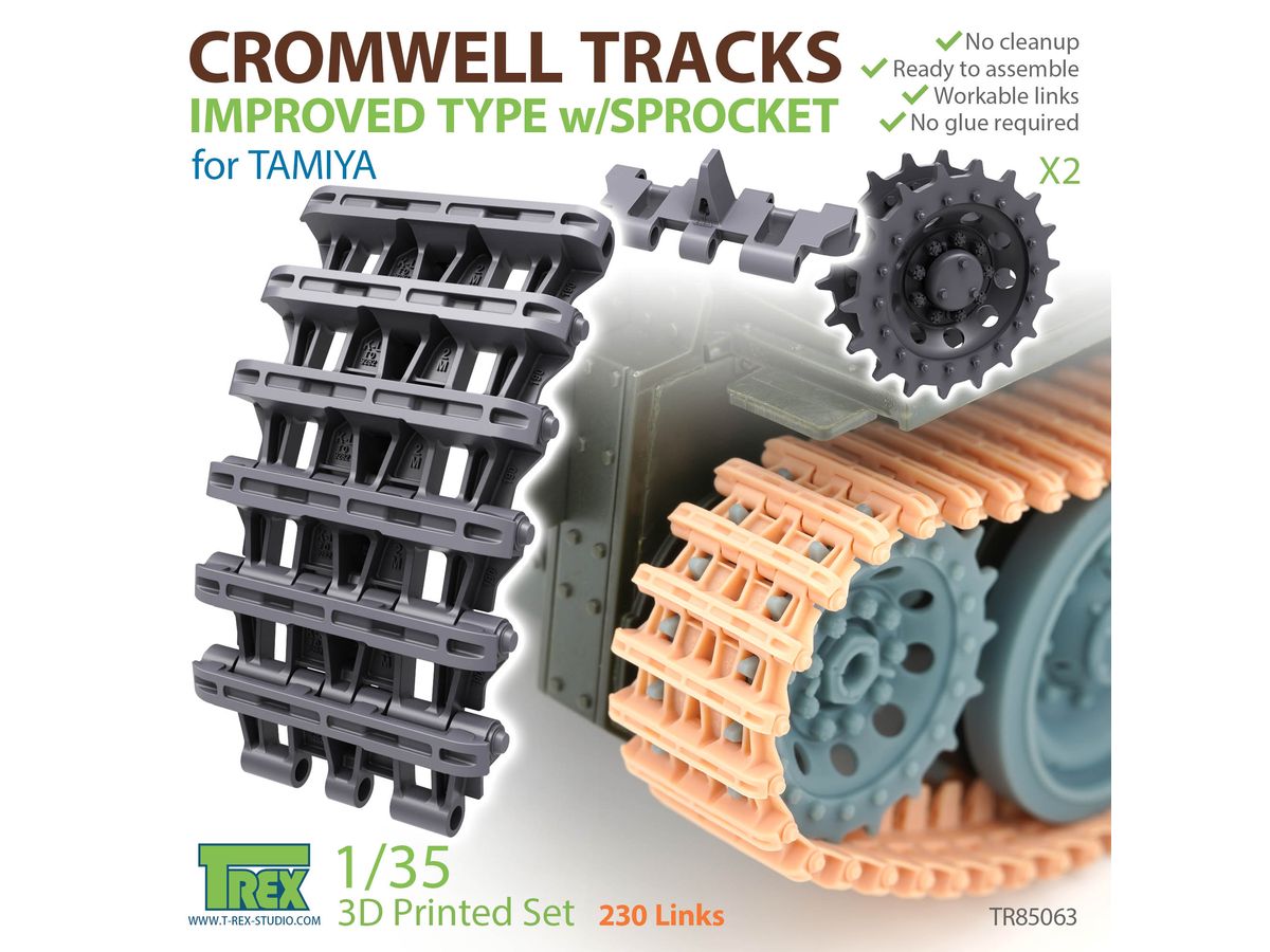 WWII British Cromwell Cruiser Tank Improved Track Tracks w/Starting Wheels (for Tamiya)