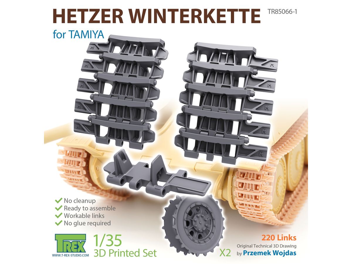 WWII German Hetzer Tank Destroyer Winterkette w/Start Wheels (for Tamiya)