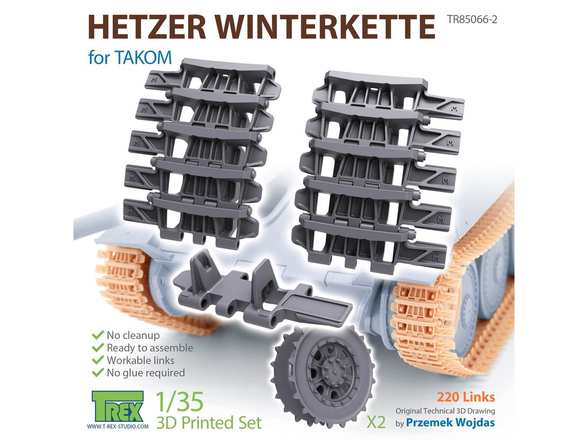 WWII German Hetzer Tank Destroyer Winterkette w/Start Wheels (for Takom)