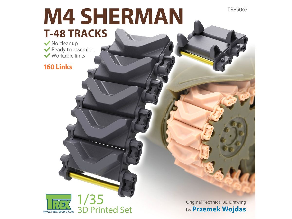 WWII U.S. M4 Sherman Medium Tank T48 type Track