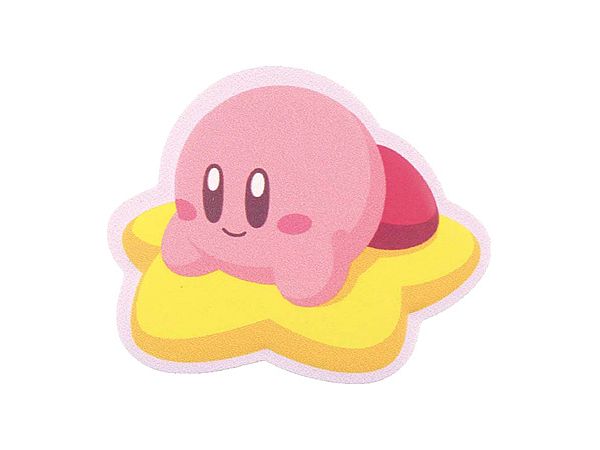 Kirby Of The Stars Leather-Style Sticker (Warp Star)