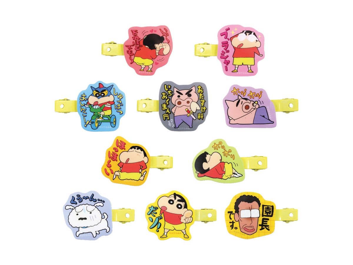 Crayon Shin-chan:Trading Bangs Clips Various Faces 1Box 10pcs