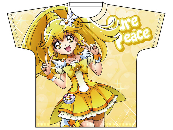 All Pretty Cure Full Color Print T-shirt : Smile Pretty Cure Cure Peace M Size