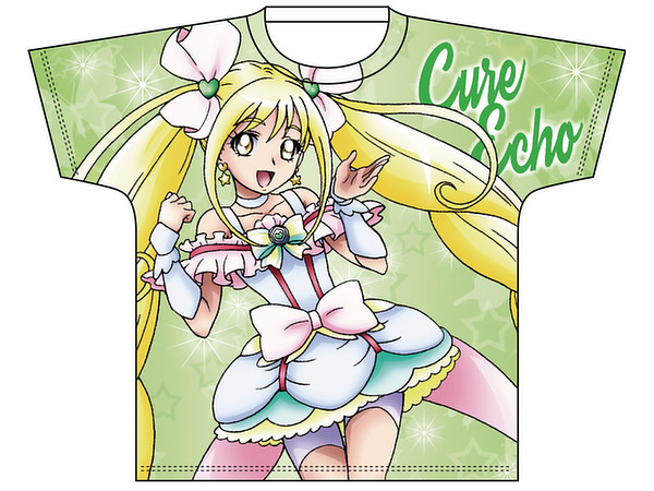 All Pretty Cure Full Color Print T-shirt : Movie Pretty Cure All Stars NewStage Mirai no Tomodachi Cure Echo L Size