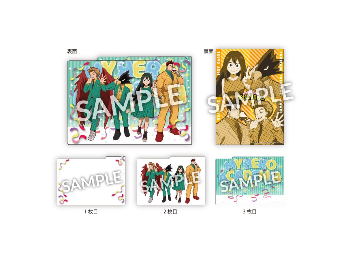 My Hero Academia: Party Time! 3 Pocket Clear File C (Asui, Tokoyami, Endeavor, Hawks)