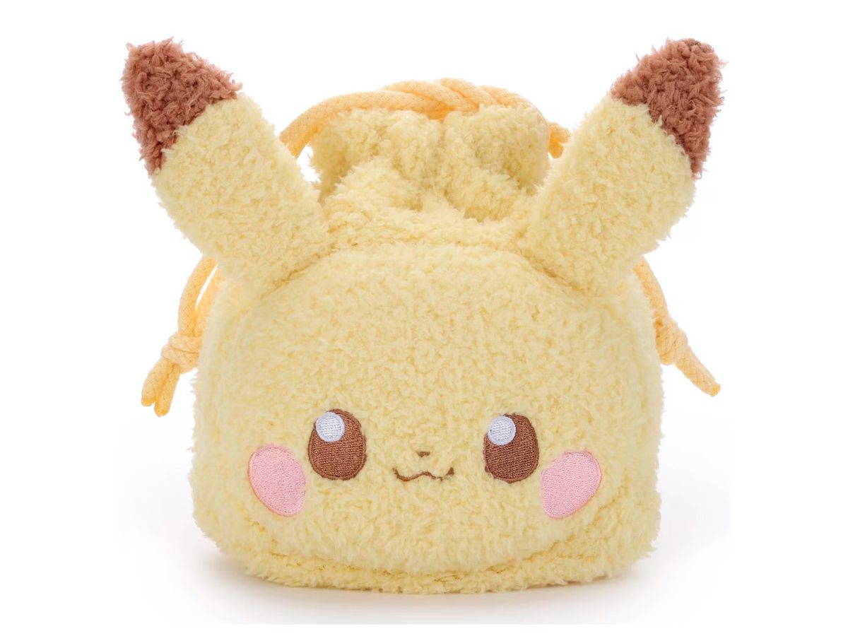 Pokepiece stuffed animal drawstring bag Pikachu