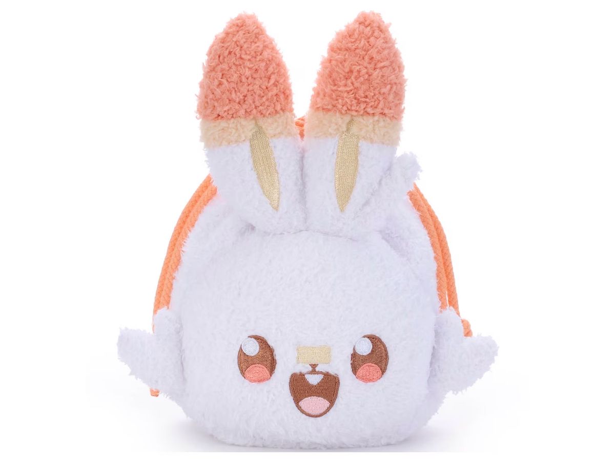 Pokepiece stuffed animal drawstring bag Scorbunny