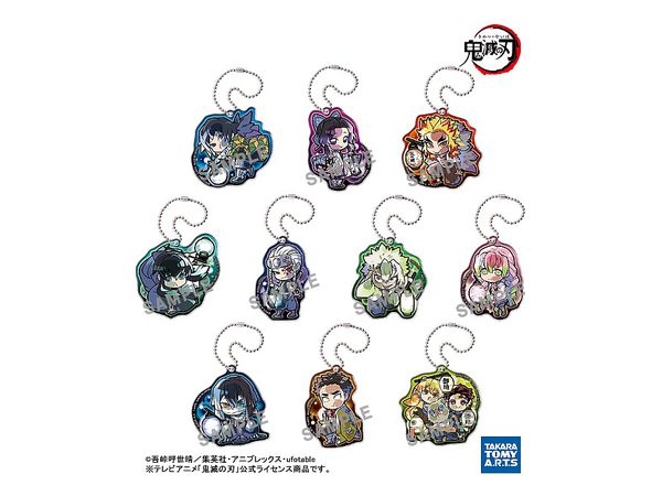 Demon Slayer: Kimetsu No Yaiba: Pita! Deformed Night Tour Acrylic Keychain: 1Box (10pcs) (Reissue)