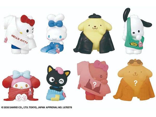 PERIHAPI! Hello Kitty and Friends Changing Clothes Fashionable! 1Box 8pcs