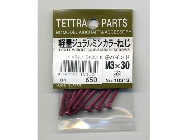 Lightweight Duralumin Collar Screw (+Bind M3-30, Red)