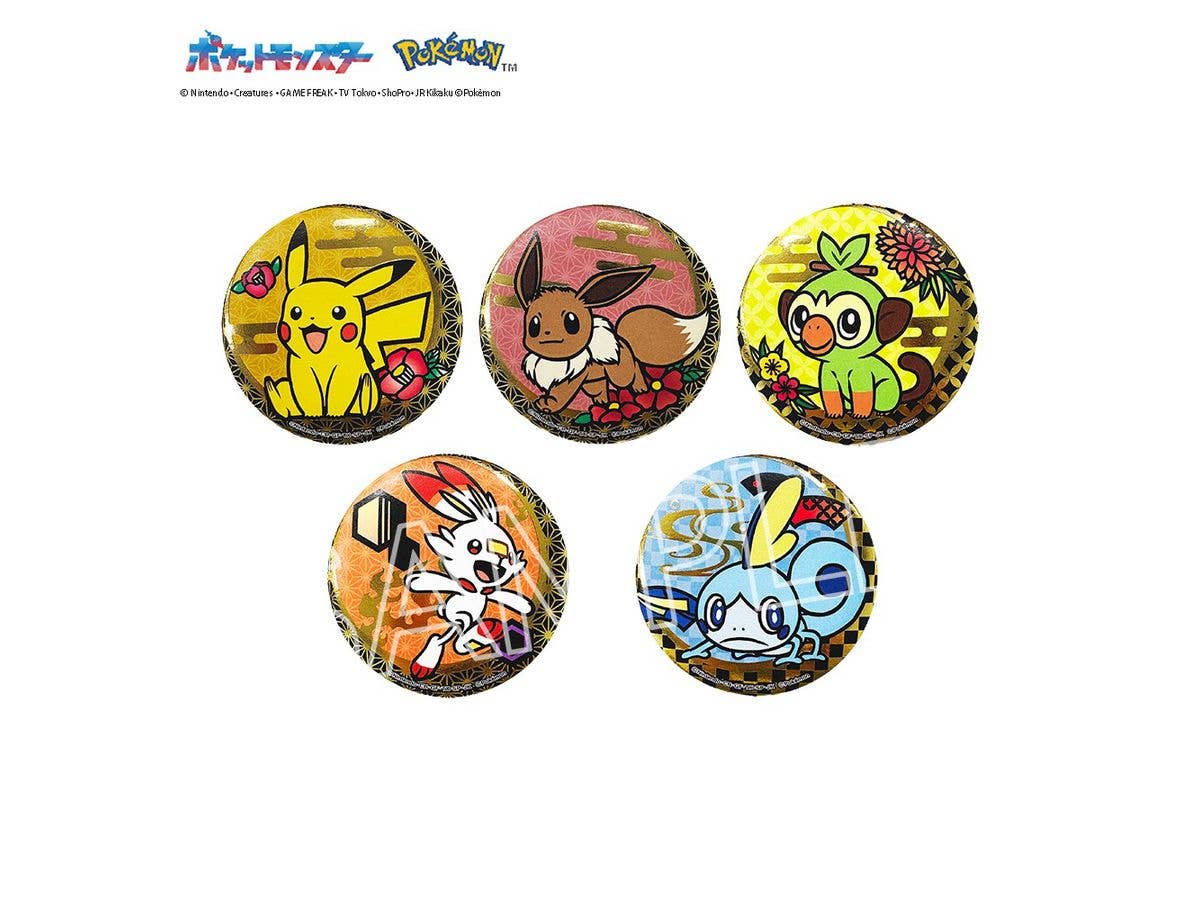 Pokemon: Paper Cutting Series Foil Stamped Pin Badge A 1 Box 5pcs
