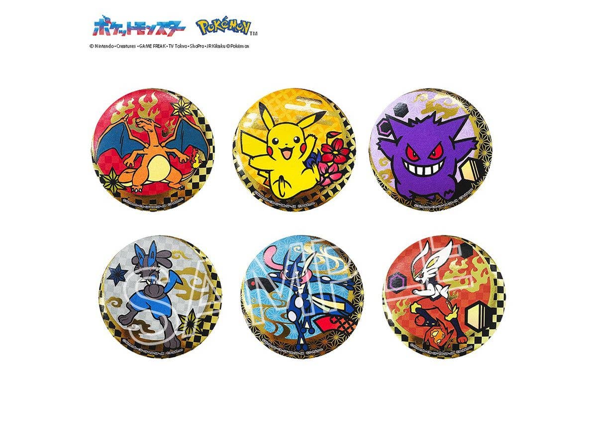 Pokemon: Paper Cutting Series Foil Stamped Pin Badge B 1 Box 6pcs