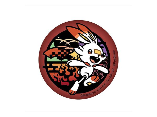 Pokemon: Kirie Series Washi Can Badge Scorbunny (Reissue)