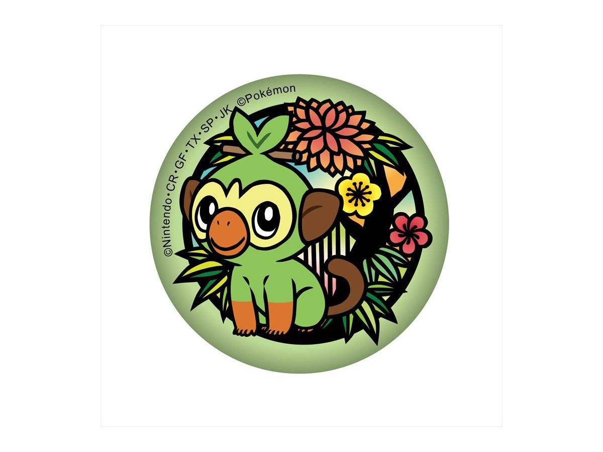 Pokemon: Kirie Series Washi Can Badge Grookey (Reissue)