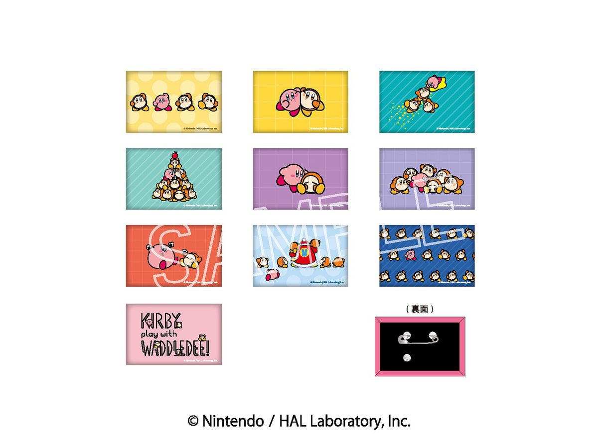 Kirby Play With Waddle Dee Square Can Badge Box 1Box 10Pcs