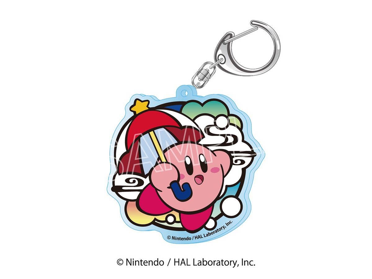 Kirby Of The Stars: Paper Cutout Series Acrylic Key Holder F Parasol