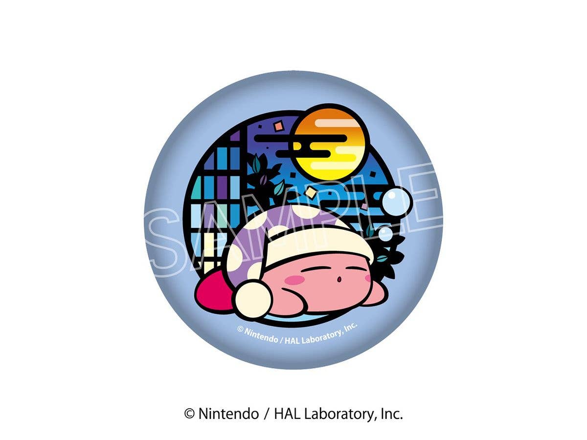 Kirby Of The Stars: Paper Cutout Series Washi-Style Can Badge C-Sleep