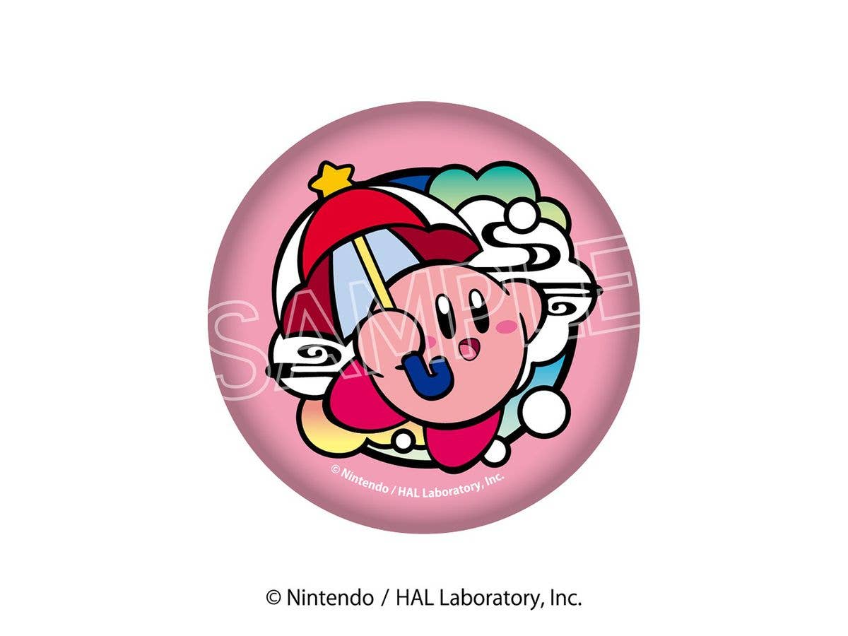 Kirby Of The Stars: Paper Cutout Series Washi-Style Can Badge F Parasol