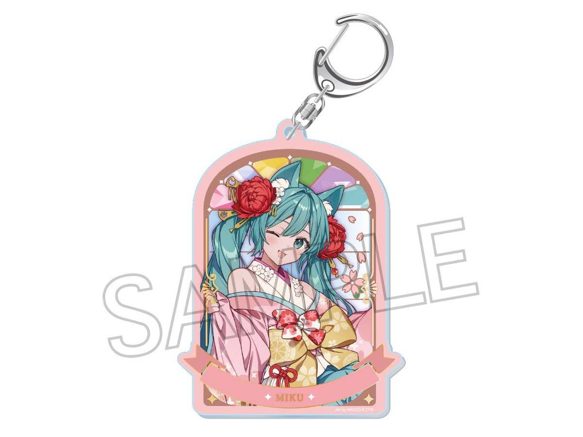 Hatsune Miku: Hyakki Yakou Rei-En Foil-Stamped Acrylic Keychain A Nekomata (Cat Demon)