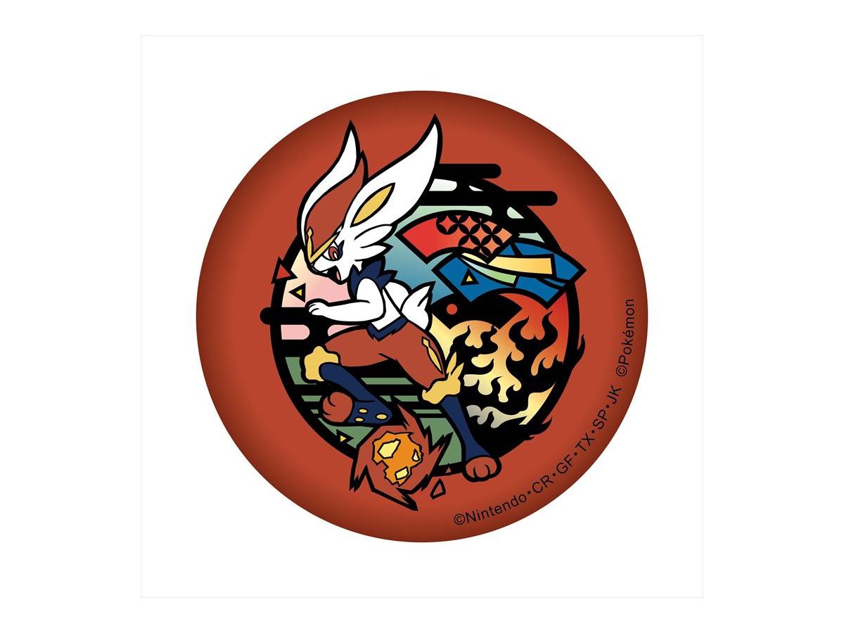 Pokemon: Kirie Series Glitter Can Badge Cinderace (Reissue)