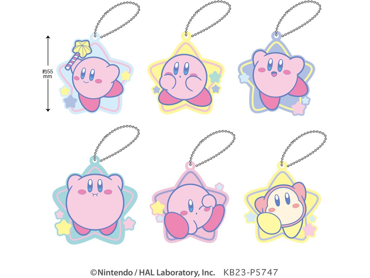 Kirby: Clear Rubber Keychain: 1Box (6pcs)