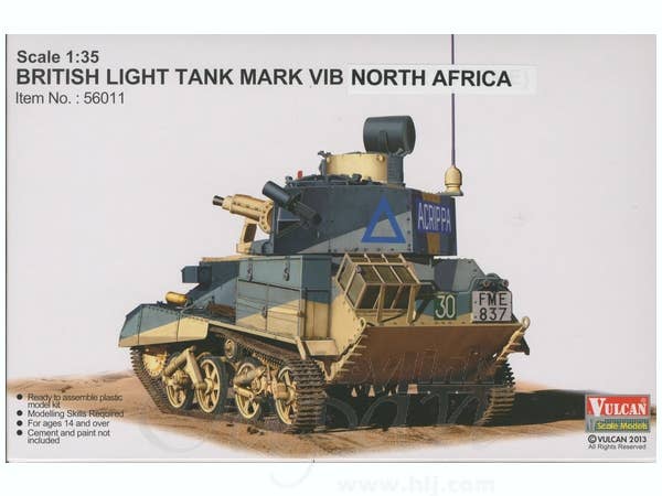 1/35ヴァルカンBritish Light Tank Mark VI B Mark VI B British Light Tank Vulcan 1/35 Building, Painting