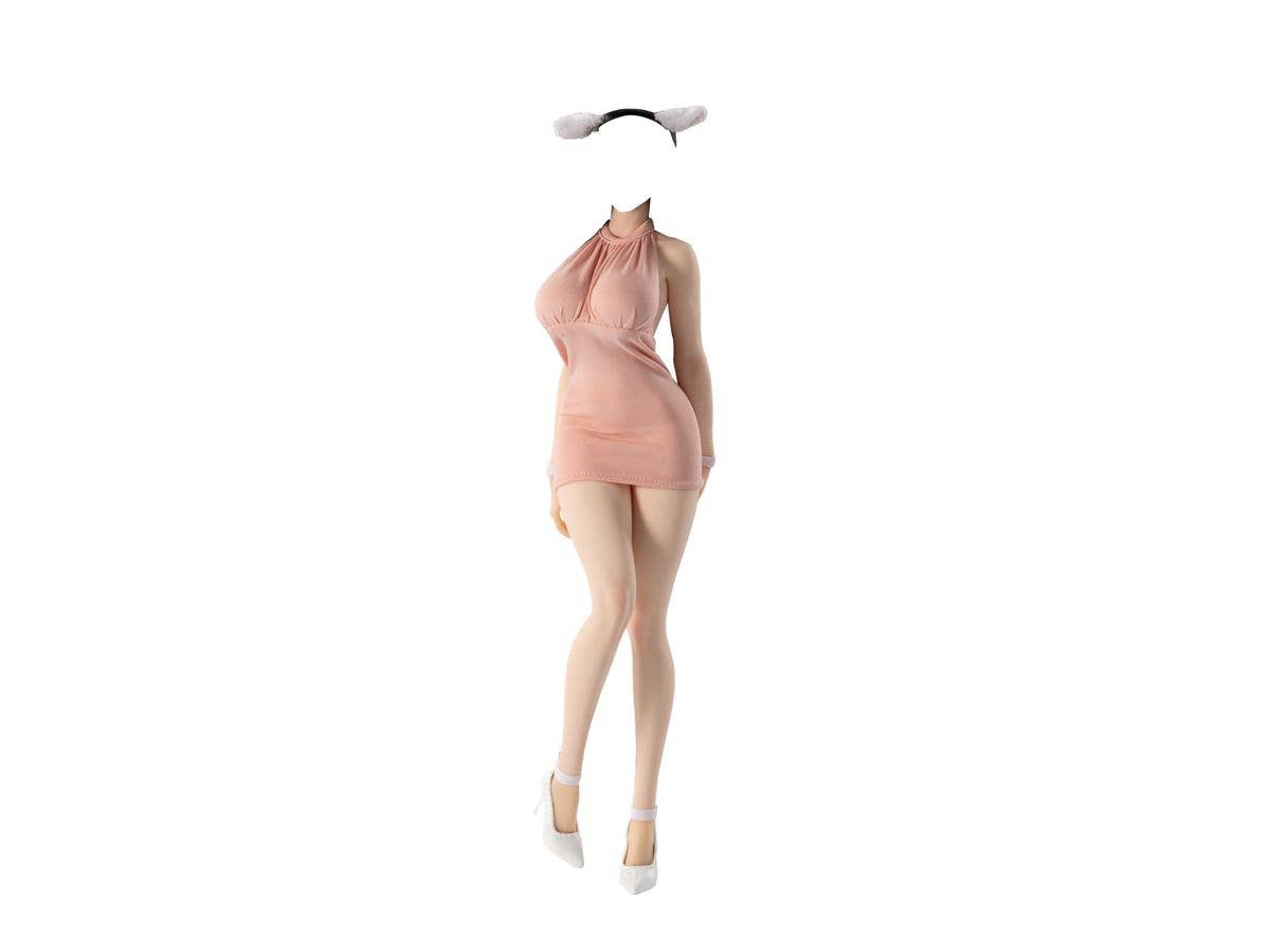 Very Cool No.7 Platinum Silicone Female Body Pale Skin Pink Dress