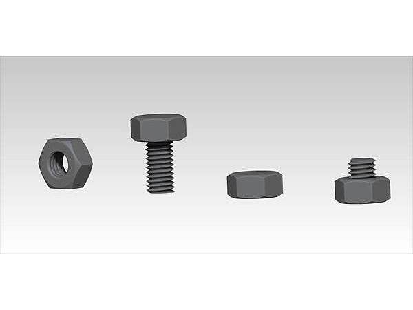 Set of screws and threads