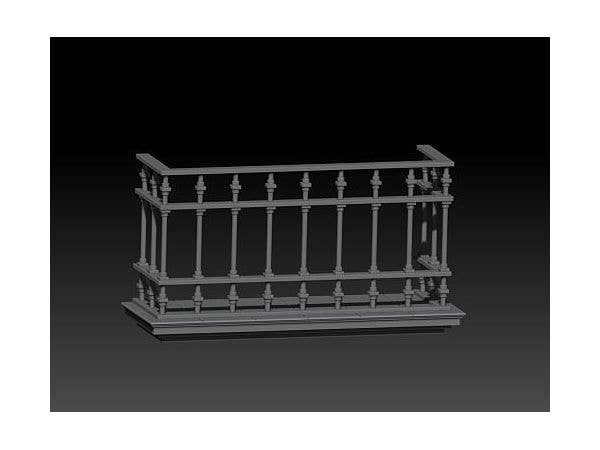Regular Balcony w/Iron Lattice Fence