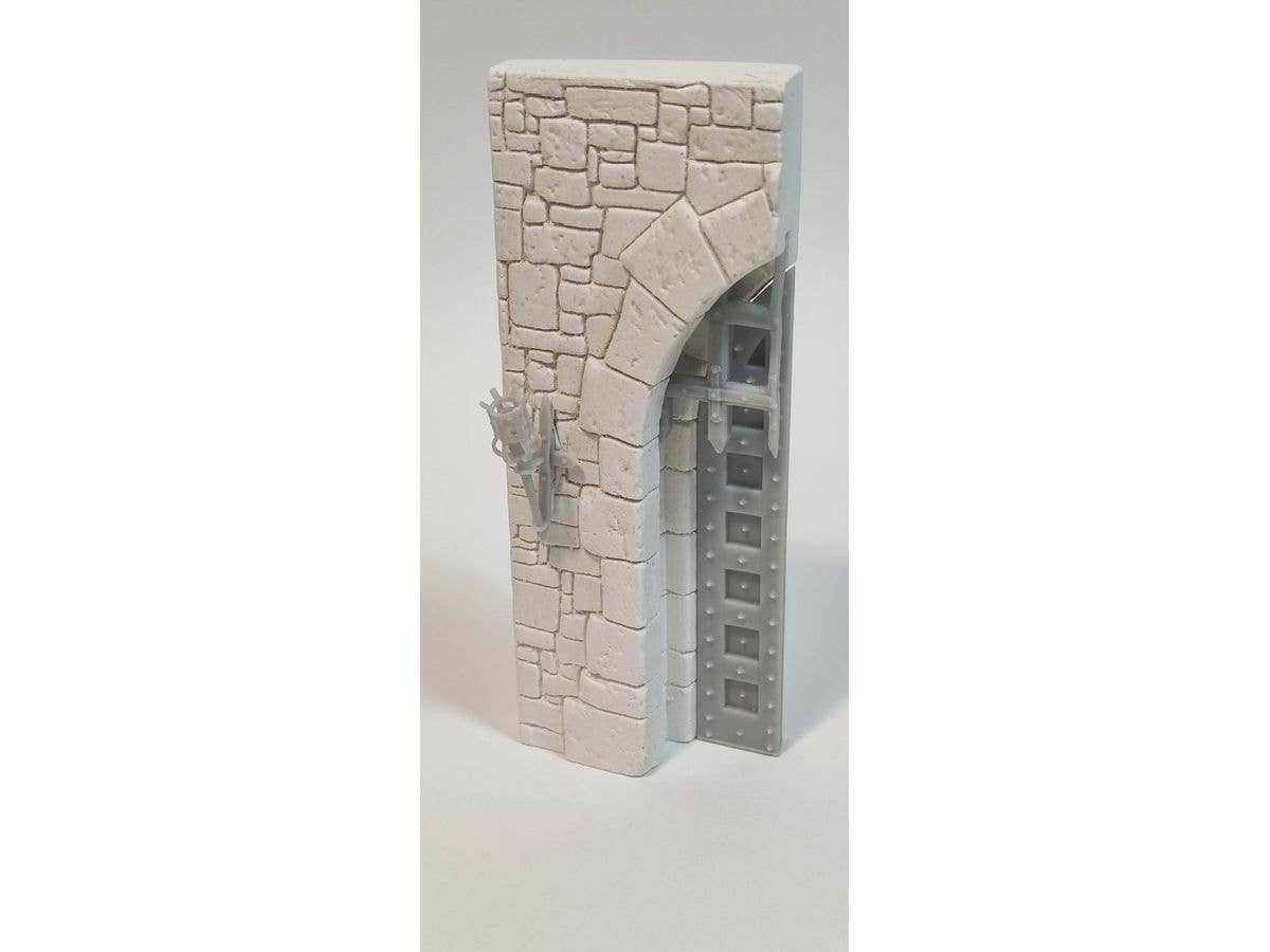 (75mm) Universal Figure Base Stone Castle Gate
