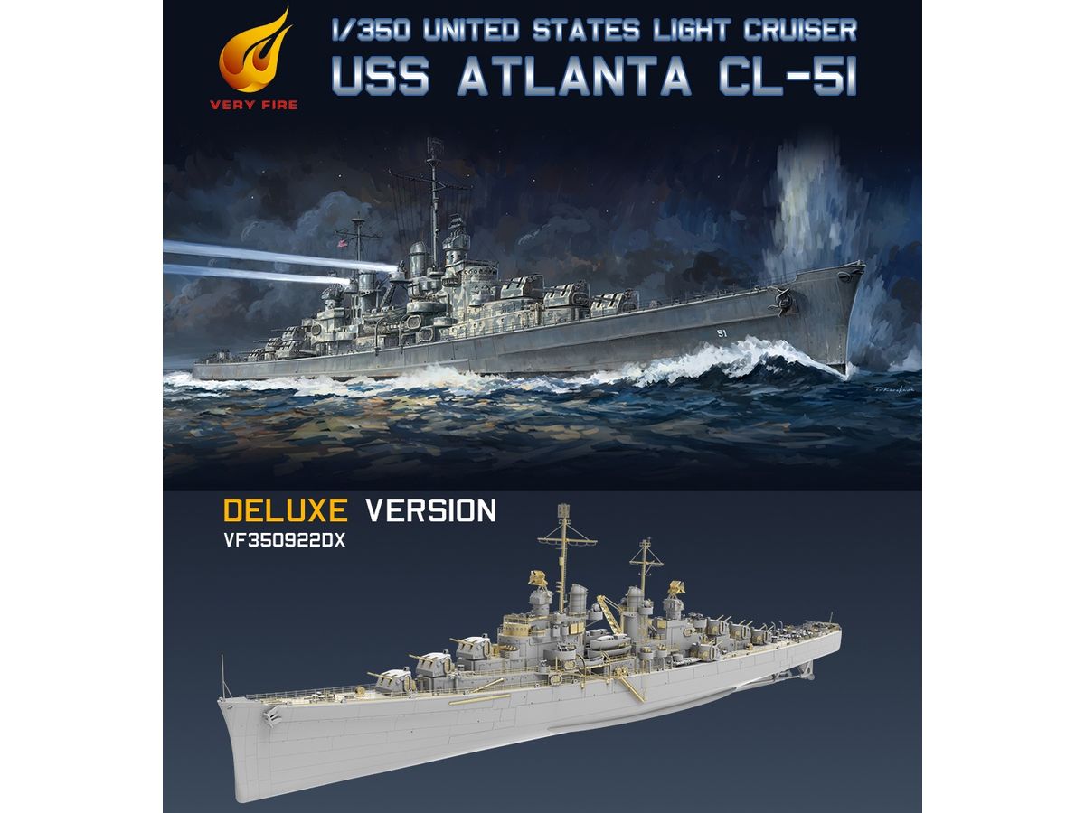 US Navy Light Cruiser USS Atlanta CL-51 DX Version