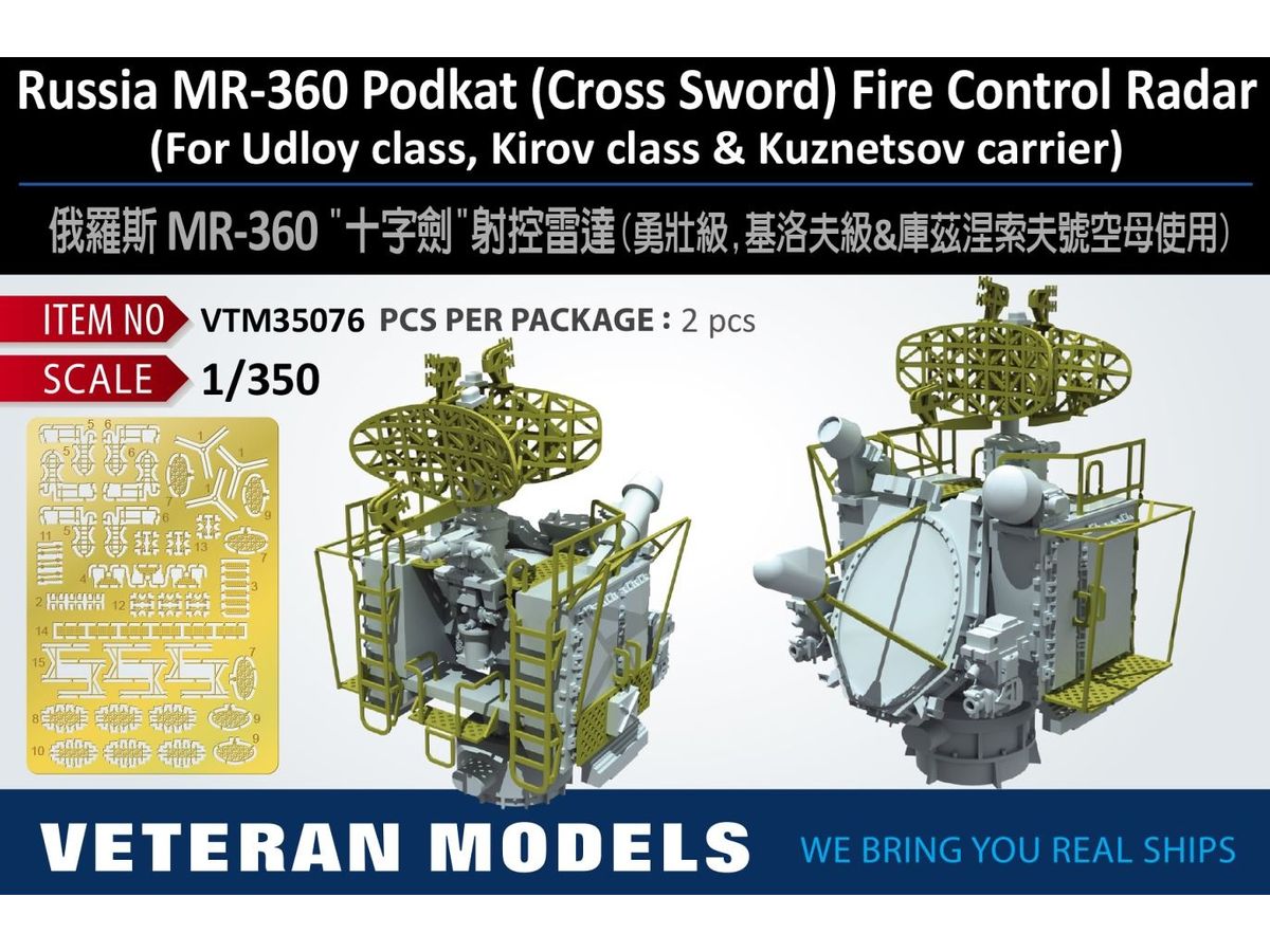 Russia MR-360 Podkat (Cross Sword) Fire Control Radar (For Udloy class, Kirov class & Kuznetsov carrier)