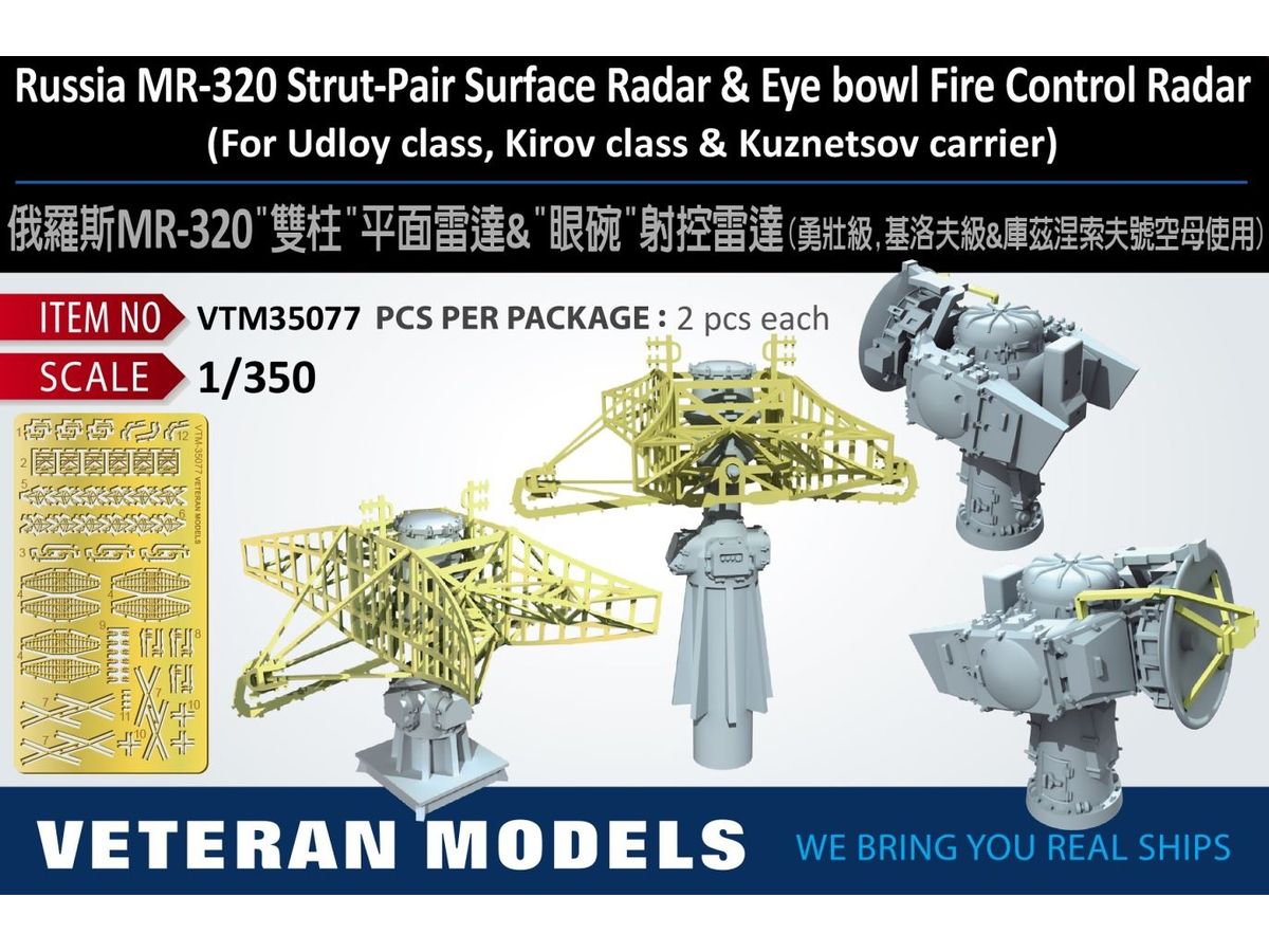 Russia MR-320 Strut-Pair Surface Radar & Eye bowl Fire Control Radar (For Udloy class, Kirov class & Kuznetsov carrier)