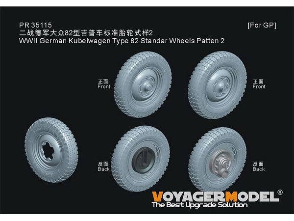 WWII German Kubelwagen Type 82 Standar Wheels Patten 2 (GP)