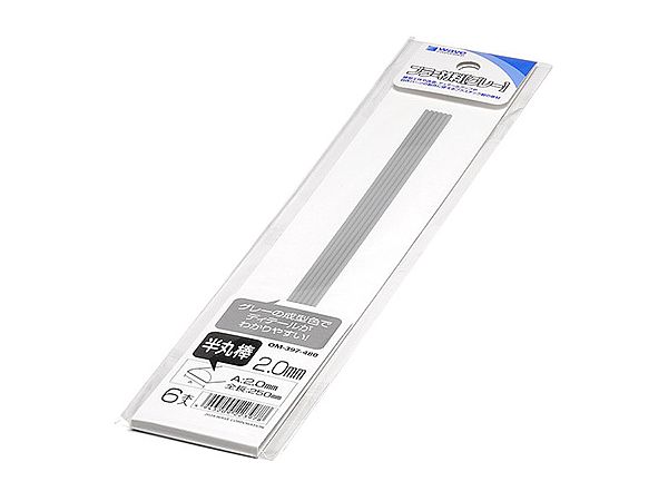 Plastic Materials Half Circle Stick 2.0mm 6pcs