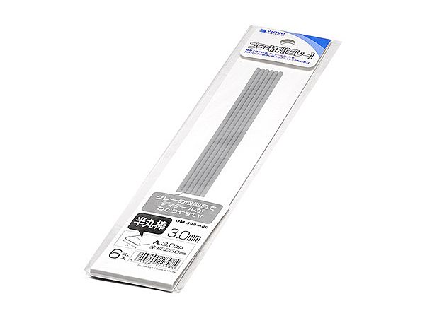 Plastic Materials Half Circle Stick 3.0mm 6pcs